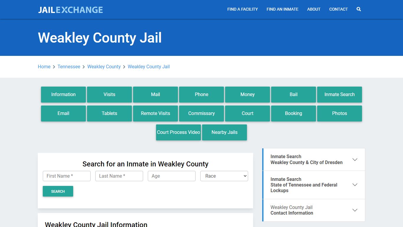 Weakley County Jail Roster Lookup, TN, Inmate Search